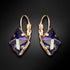 Auskarai "Kristalo rombas III (Bermudų mėlyna)" su Swarovski™ kristalais